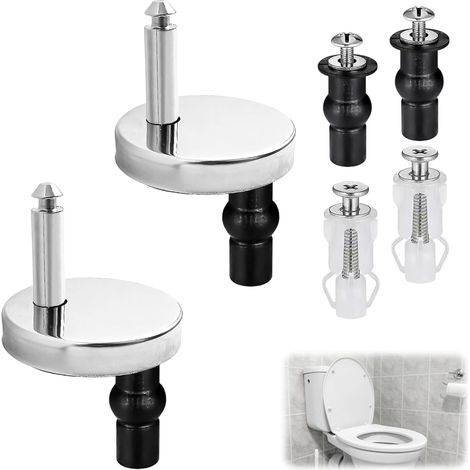 Tornillos de fijación universales para asiento de inodoro de cierre suave (6 piezas), tornillos y accesorios de bisagra de liberación rápida, tuercas de repuesto para tapa de inodoro con tornillos exp (1/4)