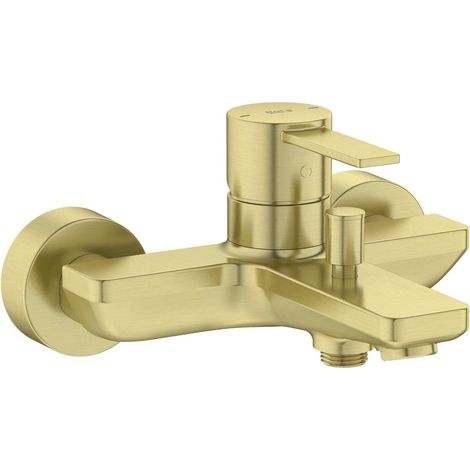 ROCA A5A025FVA0 TARGA Grifo Monomando para Baño-Ducha con Inversor Automático Oro Cepillado - ref: A5A025FVA0 (1/2)