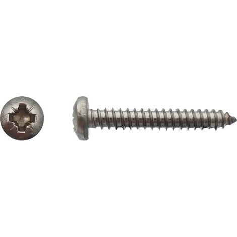 200 Vis à Tôle Tête Cylindrique Larges Pozidriv 6.3 x 31.7 mm - DIN 7981 - Inox A4 - D-Work