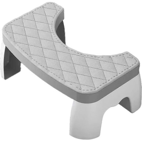 Tabouret de toilette ergonomique pour adultes, enfants et femmes enceintes - Antidérapant, portable, avec siège amovible, gris (1/5)