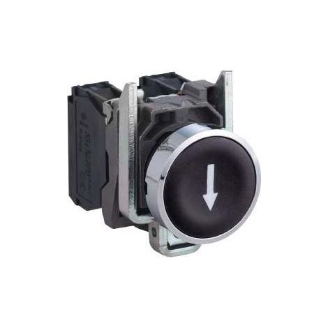 IBERNA 1NA Unterputz-Drucktaster, schwarz, elegantes Design und einfache Installation.