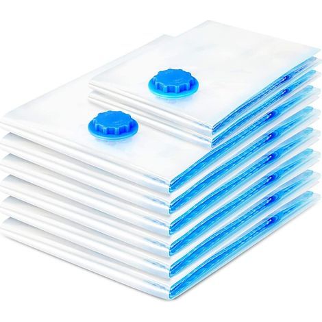 Sacs de rangement sous vide (lot de 10) : 100 x 80 cm et 80 x 60 cm. Sacs de voyage réutilisables pour vêtements.-AquaForge (1/5)