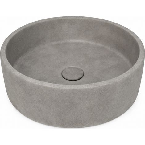 Lavabo da appoggio in cemento architettonico con tappo - Aquaterris (1/5)