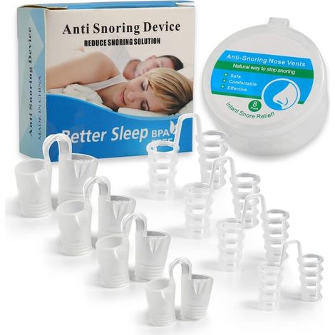 8er-Set Anti-Schnarch-Nasenschienen, Axroad Mall, ergonomisches Design, leicht zu verstauen und zu transportieren, BPA-frei, ungiftig, in 2 Ausführungen und 4 Größen, Kunststoff, transparent (1/5)