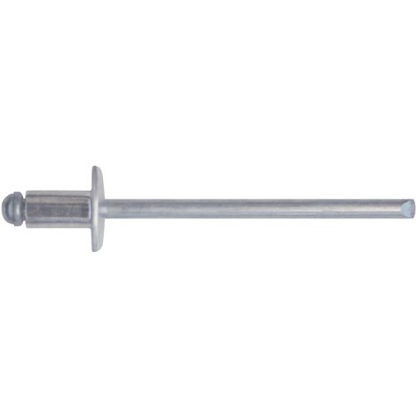 Confezione 100 rivetti corpo in alluminio 3,4x11 mm e chiodo in acciaio zincato