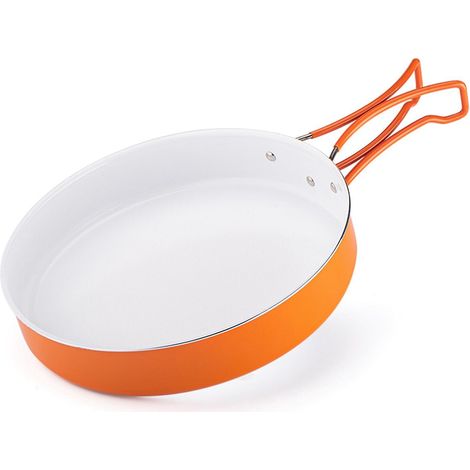 Antihaftbeschichtete Bratpfanne mit Klappgriff und Keramikbeschichtung, ideal für Camping und Picknicks im Freien (1/5)