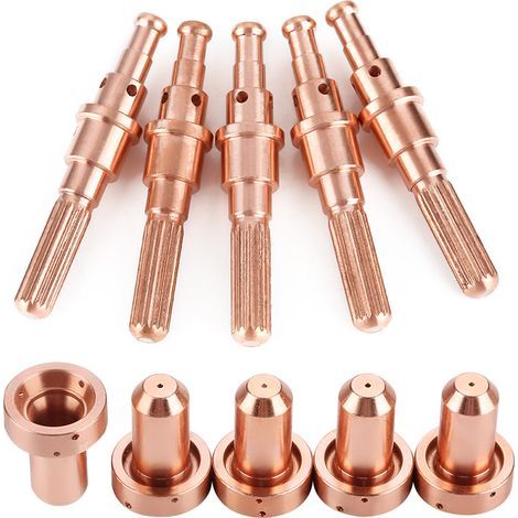 10 Stück Elektrodendüsen für 30–100-A-Schneidbrenner, Düsendurchmesser 1,7 cm, Düsenhöhe 2,4 cm (1/5)