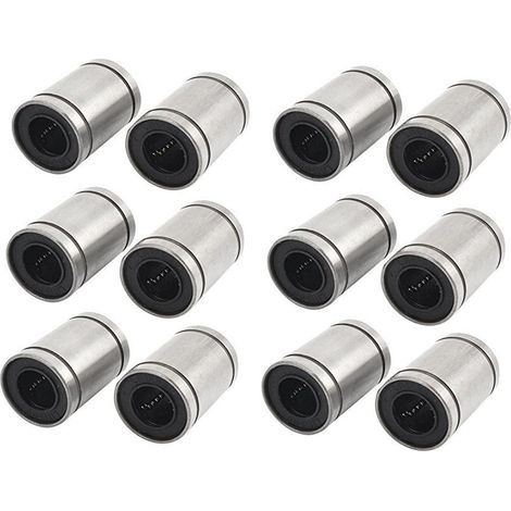 12Pcs LM8UU Linéaire Roulements pour Imprimante 3D, RepRap Prusa Mendel DIY CNC Mouvement, Prusa Mendel, Reprap (8mm x 15mm x 24mm) (1/5)