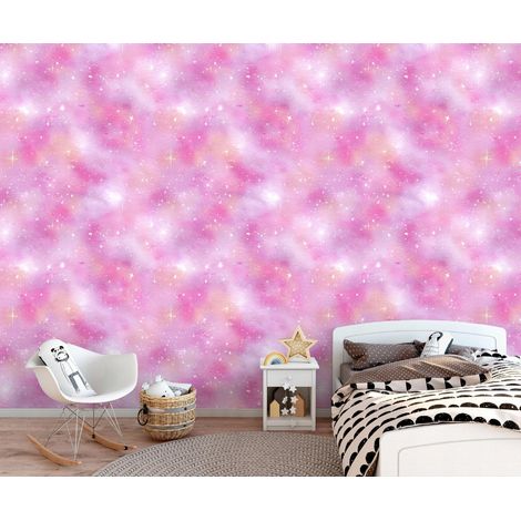 Wallarena Vliestapete Rosa Sterne für Kinderzimmer, 10 m x 50 cm – inkl. Kleister & Anleitung (1/5)