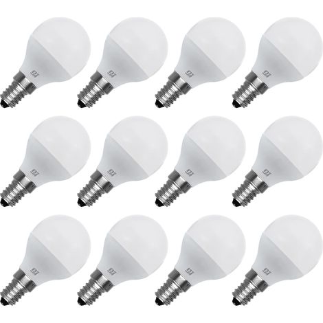 ORION91 Pack x 10 Bombilla LED G45 E14 Esférica 6w (=40w) 470lm Blanco Cálido 3000k 10000h Foco Iluminación Aplique Lámpara Bombilla - Orion91 Simply