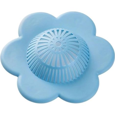 Shower Hair Catcher Silicone Drain Cover Anti-Hair (1 piece), No Electricity Required, with Suction Cup, for Bathtub and Shower (Blue) (1/5)