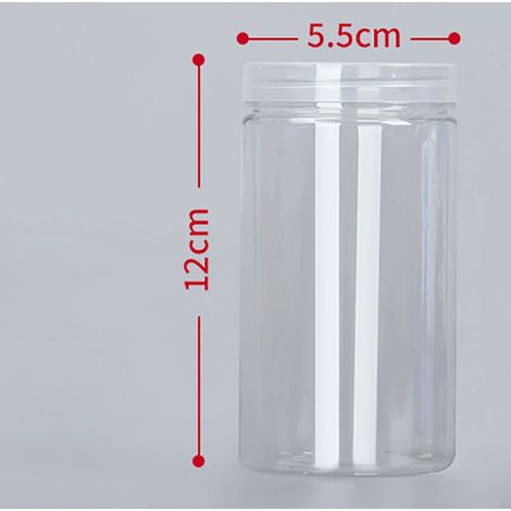 (E-245ml)1 bouteille d'emballage en plastique PET transparente vide avec fermeture hermétique, type seau circulaire, bocal à biscuits, boîte de conservation alimentaire scellée, récipient de stockage (1/5)