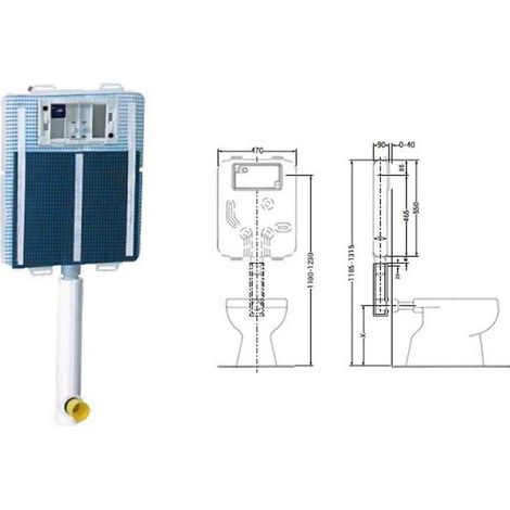 Cassetta Elettronica per Wc a Pavimento - TODINI - Doppio Scarico - Senza Placca - Polietilene HD - Rivestita - Anticondensa