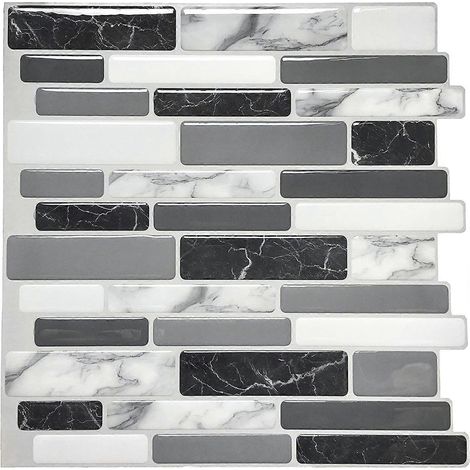 Carreaux muraux autocollants pour crédence de cuisine, 30 x 30 cm (10 carreaux) (1/5)
