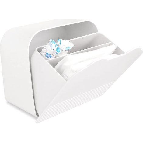 Wandmontierte Aufbewahrungsbox für Badetücher und Wattebällchen, platzsparend und leicht zugänglich (weiß)