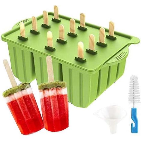 Moule à glace en silicone, moule à glace La Reine des Neiges pour faire soi-même ses glaces, avec 50 bâtonnets et sachets à glace. (1/4)