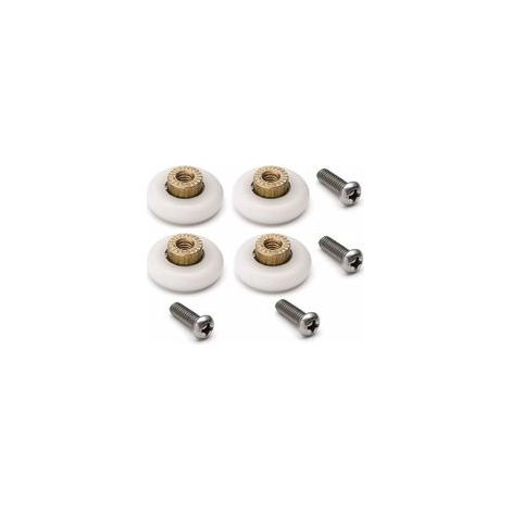 Lot de 4 roulettes de rechange pour porte de douche – Roue en plastique POM 19mm – Installation facile – Compatible systèmes coulissants