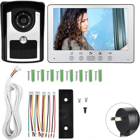 Lot filaire 7 pouces TFT visiophone porte vidéo sonnette sécurité maison 110V-240V prise AU (1/5)