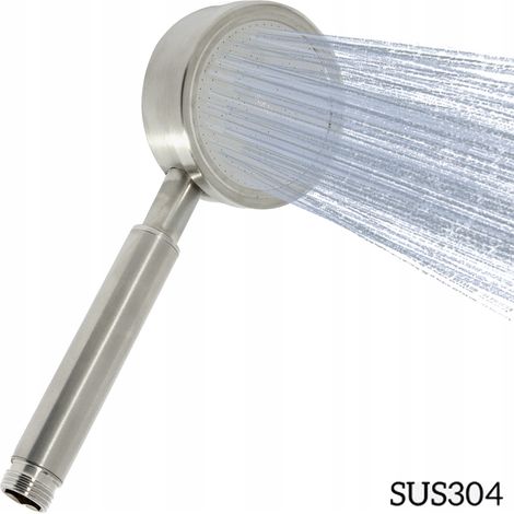 Soffione doccia ecologico in acciaio inox spazzolato (1/5)