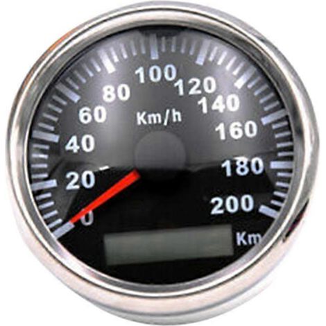 Compteur de vitesse GPS 85mm 200km/h 9-32V avec odomètre rouge pour voitures et véhicules (1/5)