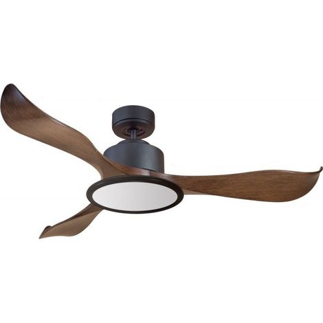 Modulo de KlassFan - Ventilateur de plafond avec Lumière gris basalte et bois idéal pour 25 à 40 m² KLDC1P2WoL2Bk (1/5)