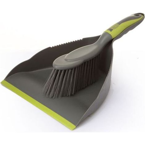 Lntyq combiné pelle-balai - bords crantés - ergonomique - fibres fleuries pour absorption de la poussière - conception française - 32,5cm (1/5)