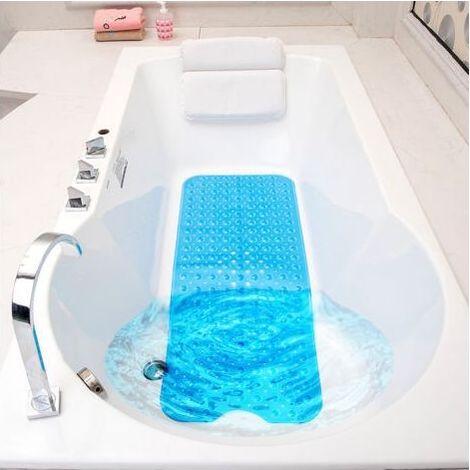Tapis de baignoire antidérapant 100x40 cm – Fixation ventouses – Surface antibactérienne sans latex ni BPA – Sécurité pour enfants et seniors (1/5)