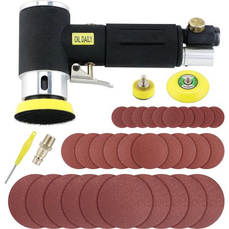Mini Druckluft Poliermaschine Exzenterschleifer Schleifmaschine Polierer 25mm 50mm 75mm Schleifscheiben