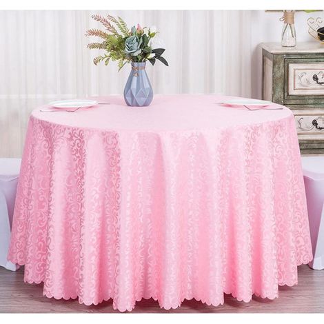 Nappe ronde 160cm Rose Polyester pour table basse & table à manger
