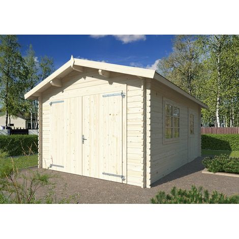Garage in legno non trattato Tony 350X520