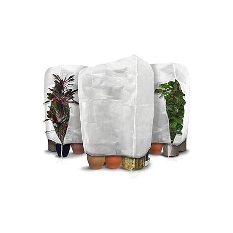 Lot de 3 Housse Hivernage Plante avec Cordon de Serrage et Zipper Voile d’Hivernage en Polypropylème 80g/m² Housse de Protection pour Plantes Réutilisable Résistant 200x240cm (1/3)