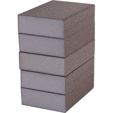 Ortviai Blocs de ponçage éponge abrasifs 5 pièces, grain 400-600, pour bois et meubles, forme souple arc arrondi (1/5)