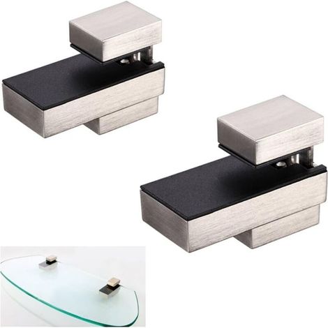 Wood/Glass Shelf Bracket for 0.2" to 0.8" Wood/Glass, Brushed Nickel (1/5)