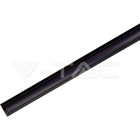 V-TAC Profilo in Alluminio per Strip LED Colore Nero 2000 x 17,2 x 14,4mm