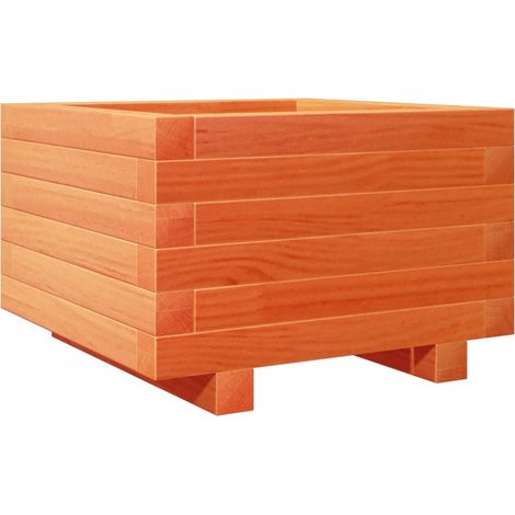 Vassoio per fioriera aiuola rialzata piante fiori terrazza giardino cera 40 x 40 x 26,5 cm legno di pino massiccio marrone 020038452