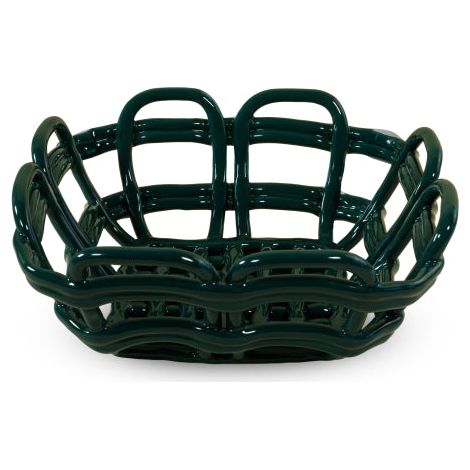 Cestino Centrotavola in Stoneware D 21 cm Verde WD Lifestyle