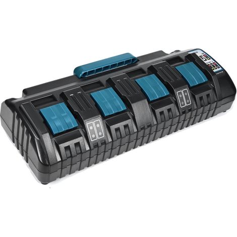 Chargeur de batterie, quatre ports de charge, ports USB doubles, noir (1/2)