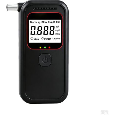 Alcoholímetro portátil, analizador de alcohol sin contacto con pantalla LCD, indicaciones de voz y luces de advertencia de 3 colores, capacidad de almacenamiento de 20 registros para uso doméstico y l