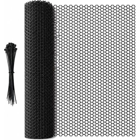 Grillage plastique 5 m x 40 cm avec 50 colliers, clôture de jardin (1/5)