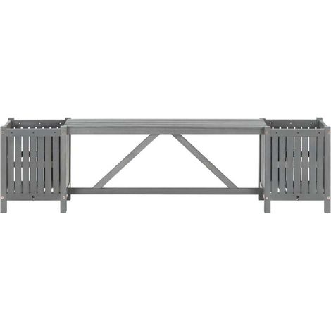 Panca da Giardino con 2 Fioriere 150cm Legno Massello di Acacia