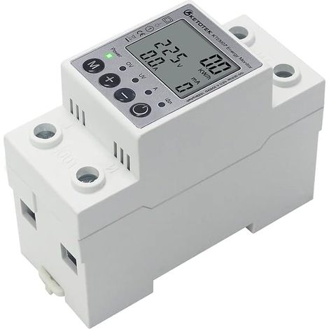 Electric Meter Single Phase AC 63A 220V Digital Energy Meter DIN Rail Measuring Power Consumption 1 Phase KWh Voltmeter Ammeter