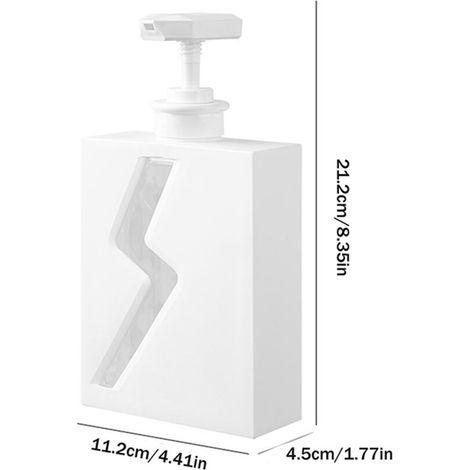 500ml refillable soap pump for bathroom, for lotion, shampoo and shower gel, white - AquaForge (1/5)