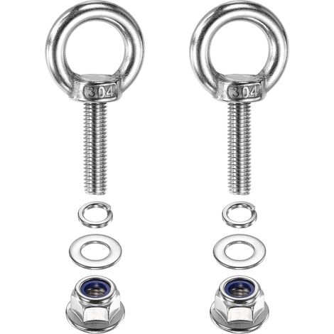 2 Pcs Piton à œil M8 x 30mm avec épaulement Acier Inoxydable 304 (1/5)