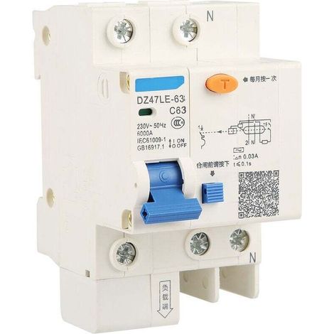 DZ47LE-63 1p N C63 Disjoncteur différentiel différentiel 230V 63A 30mA