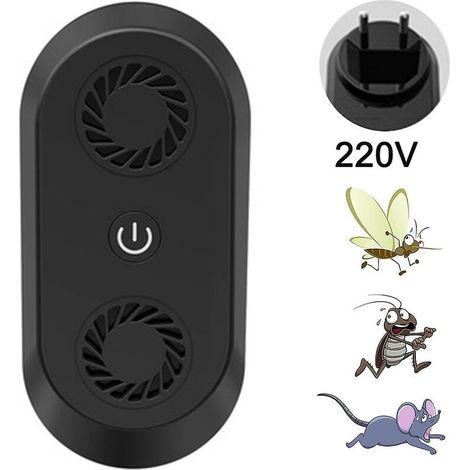Répulsif antiparasitaire à ultrasons enfichable pour l'intérieur, se débarrasser des cafards, araignées, punaises de lit, insectes, puces, rongeurs, souris, chauves-souris, lutte antiparasitaire (1/5)
