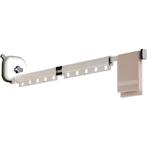 Portant à vêtements télescopique pliable en alliage d'aluminium, fixation murale, usage domestique B (1/5)