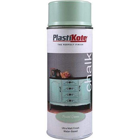 PlastiKote Chalk Finish Spray Paint in Pastel Green – 400ml (1/3)