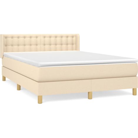 Maison Exclusive - Boxspringbett mit Matratze Creme 140x190 cm St