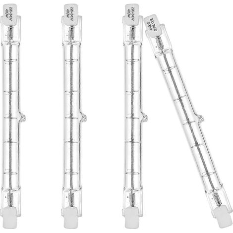 Ampoules halogènes Eco R7s 118 mm 400 W 230 V 5200 lm Blanc chaud 2700 K Culot J pour éclairage de travail, de sécurité, d'aménagement paysager et d'éclairage public (lot de 4) Cisea (1/5)