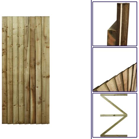 Premier 6ft Feather Edge 75cm Wide Semi-Braced Flat Top Gate (1/5)